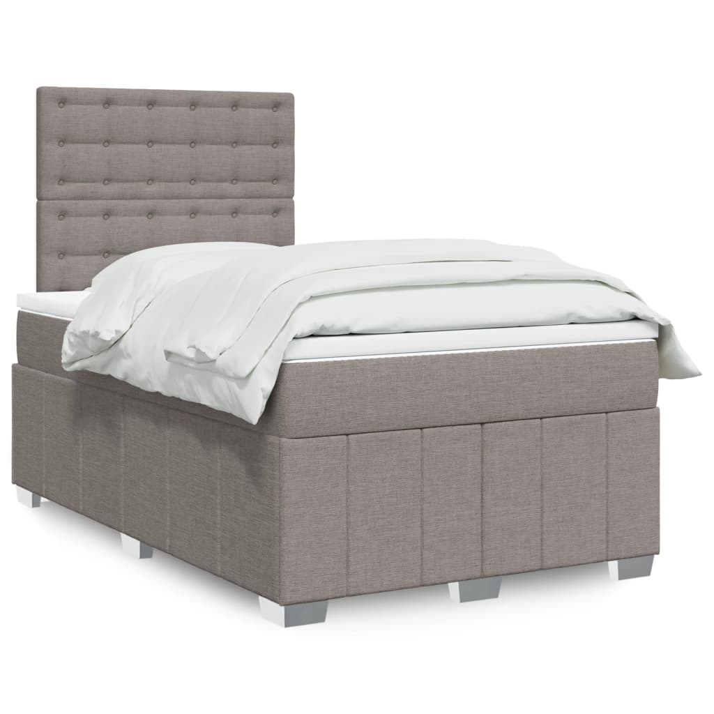 Boxspring met matras stof taupe 120x190 cm is nu te koop bij PeponiXL, paradijselijk wonen!