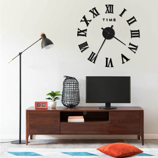 3D-wandklok modern XXL 100 cm zwart is nu te koop bij PeponiXL, paradijselijk wonen!