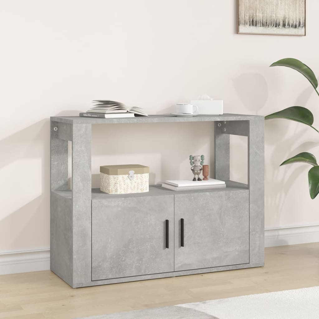 Dressoir 80x30x60 cm bewerkt hout betongrijs is nu te koop bij PeponiXL, paradijselijk wonen!
