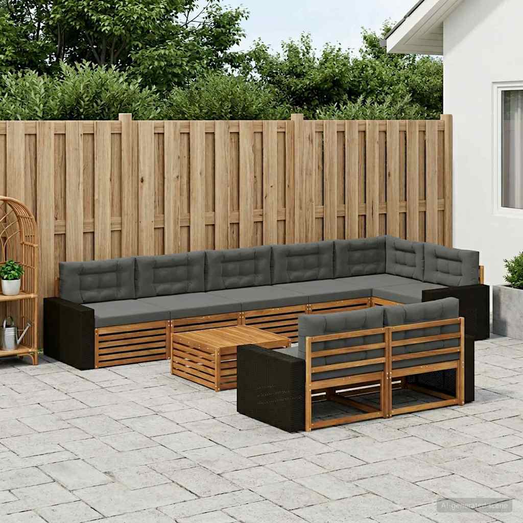 Buiten bankenset met kussen 9 pcs is nu te koop bij PeponiXL, paradijselijk wonen!