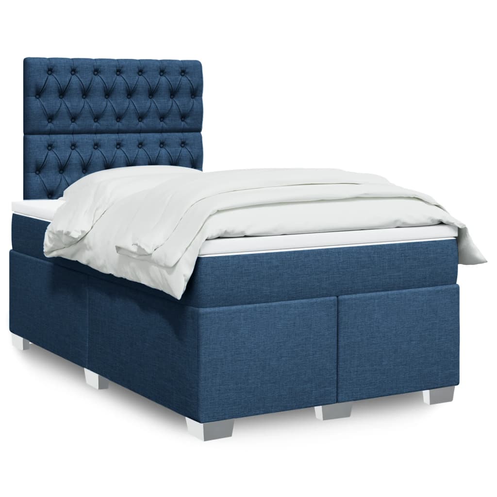 Boxspring met matras stof blauw 120x200 cm is nu te koop bij PeponiXL, paradijselijk wonen!