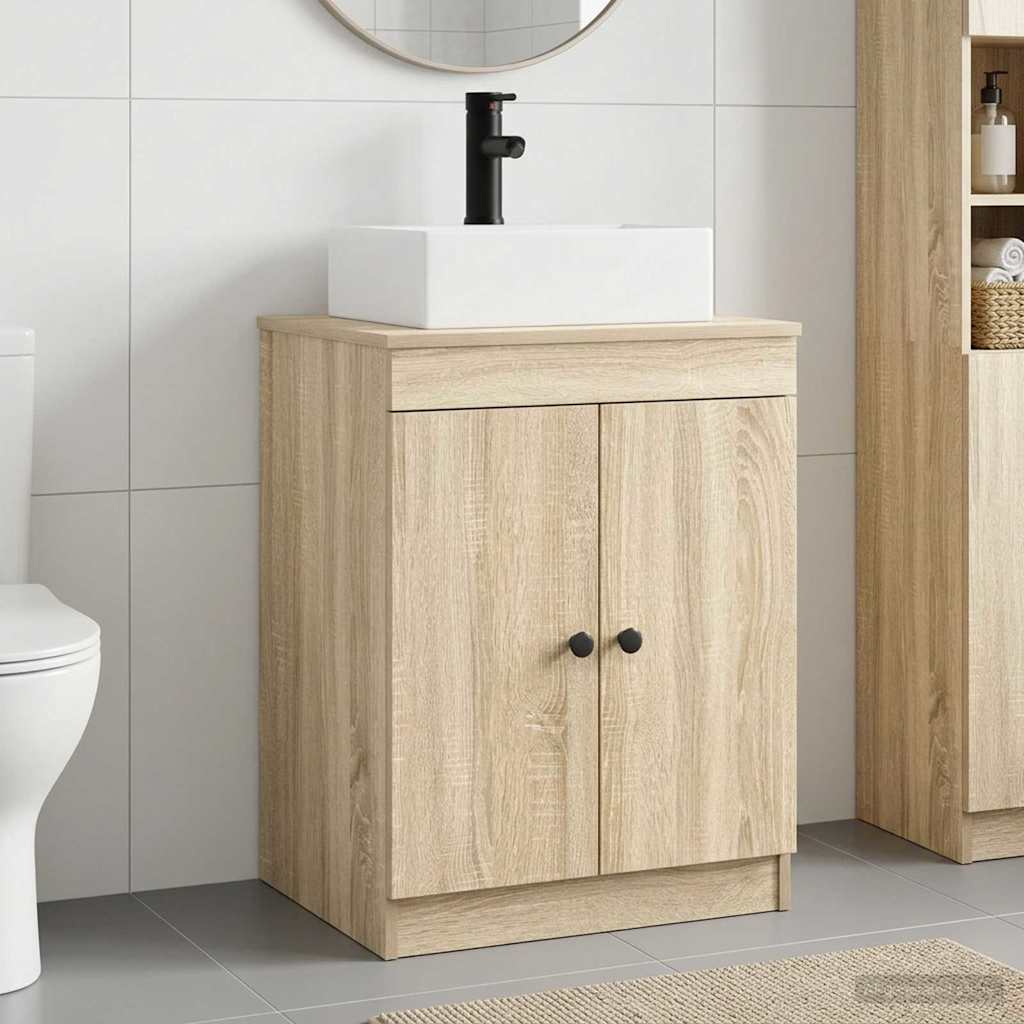 Badkamermeubelset Sonoma Eiken Bewerkt hout is nu te koop bij PeponiXL, paradijselijk wonen!