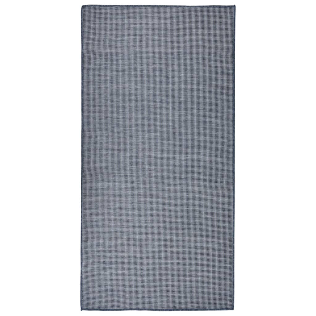 Buitenkleed platgeweven 100x200 cm blauw is nu te koop bij PeponiXL, paradijselijk wonen!