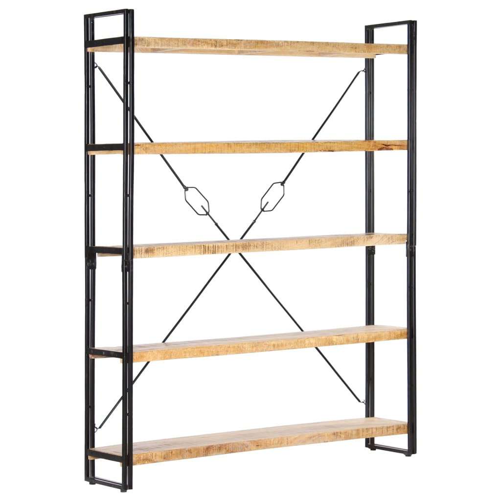 Boekenkast met 5 schappen 140x30x180 cm massief mangohout is nu te koop bij PeponiXL, paradijselijk wonen!