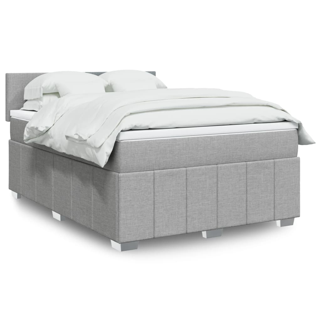 Boxspring met matras stof lichtgrijs 160x200 cm is nu te koop bij PeponiXL, paradijselijk wonen!