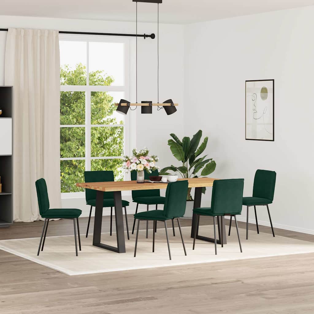 Eetkamerstoelen 6 st fluweel donkergroen is nu te koop bij PeponiXL, paradijselijk wonen!