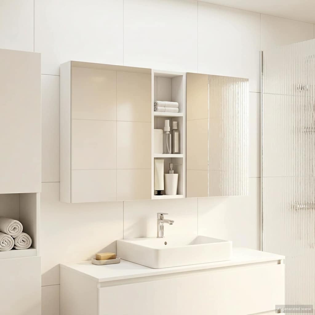Badkamerkastenset 3 st 100 x 10,5 x 60,5 cm Bewerkt hout is nu te koop bij PeponiXL, paradijselijk wonen!