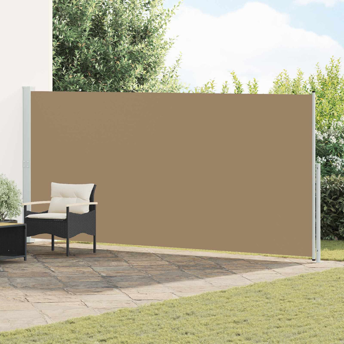 Uittrekbaar Zijscherm 100% polyester ijzer staal is nu te koop bij PeponiXL, paradijselijk wonen!