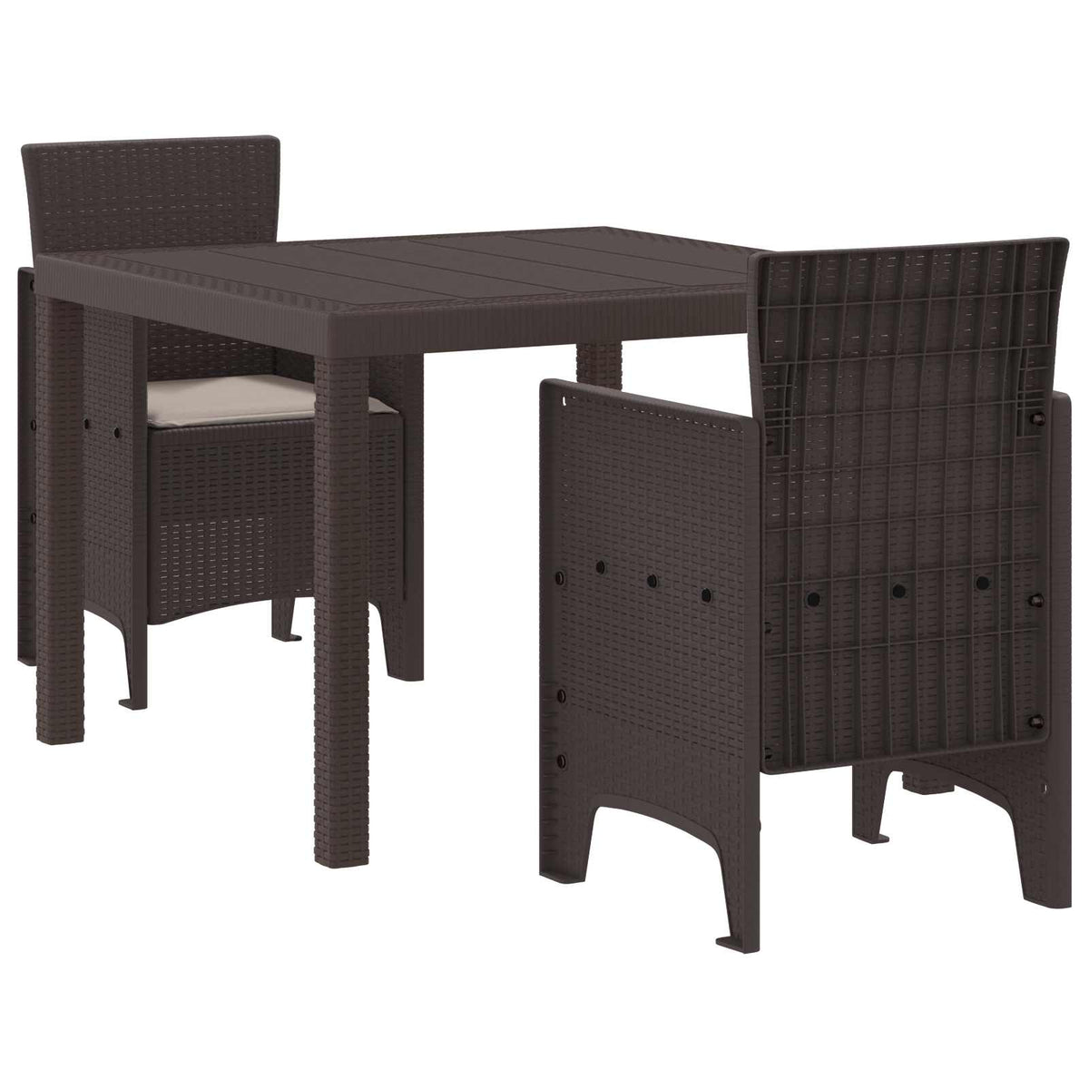 Tuin Eetset 3 pcs Bruin Polypropyleen is nu te koop bij PeponiXL, paradijselijk wonen!