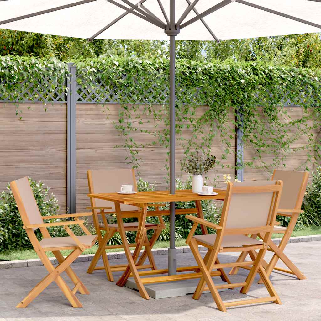 5-delige Tuinset massief hout en stof taupe is nu te koop bij PeponiXL, paradijselijk wonen!