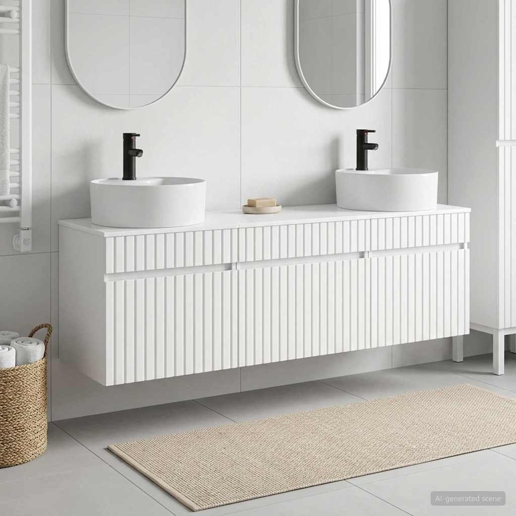 Badkamerkastenset 3 st Hoogglans Wit 49 x 44,5 x 65 cm is nu te koop bij PeponiXL, paradijselijk wonen!
