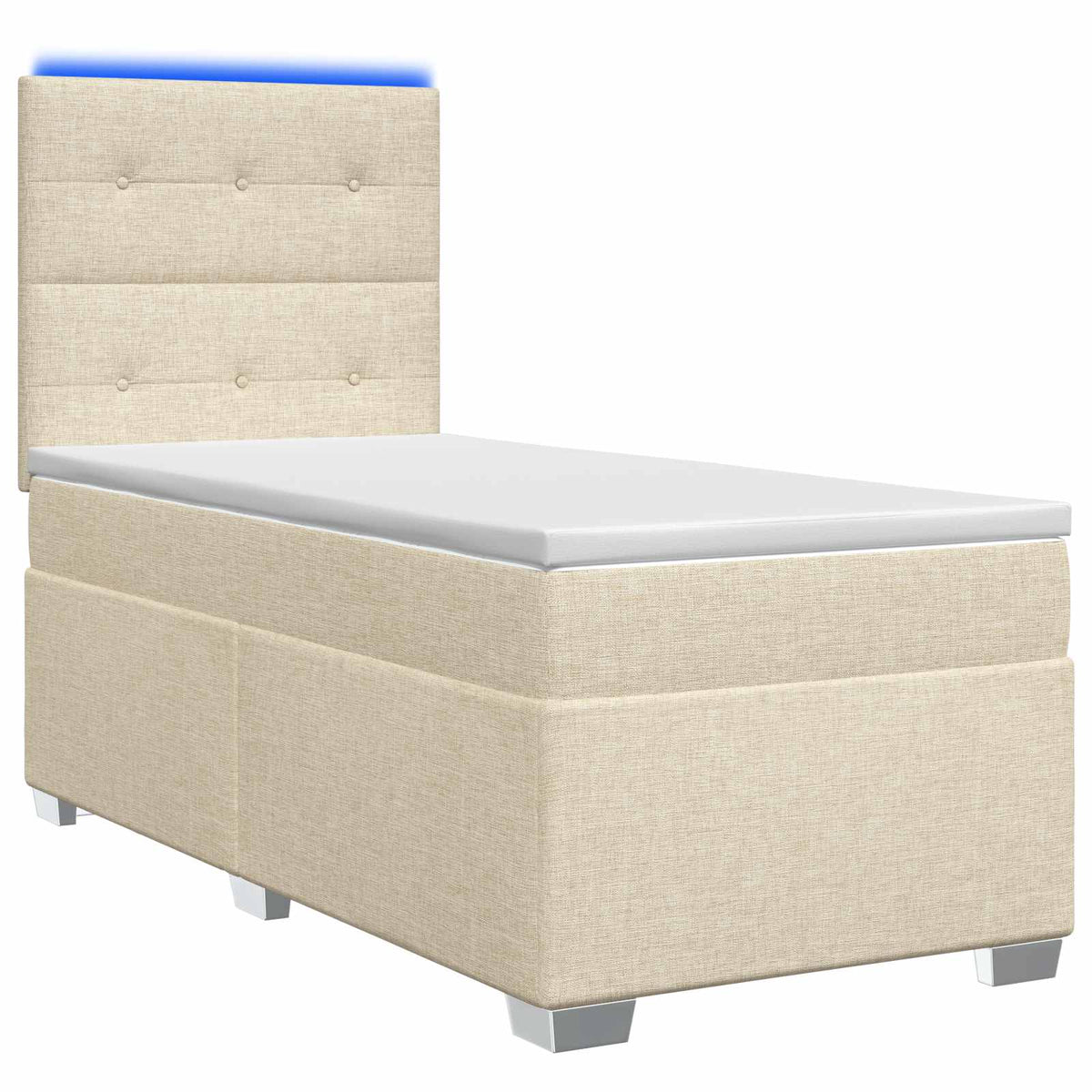Boxspringbed met matras Crèmekleurig 90 x 200 cm Stof is nu te koop bij PeponiXL, paradijselijk wonen!