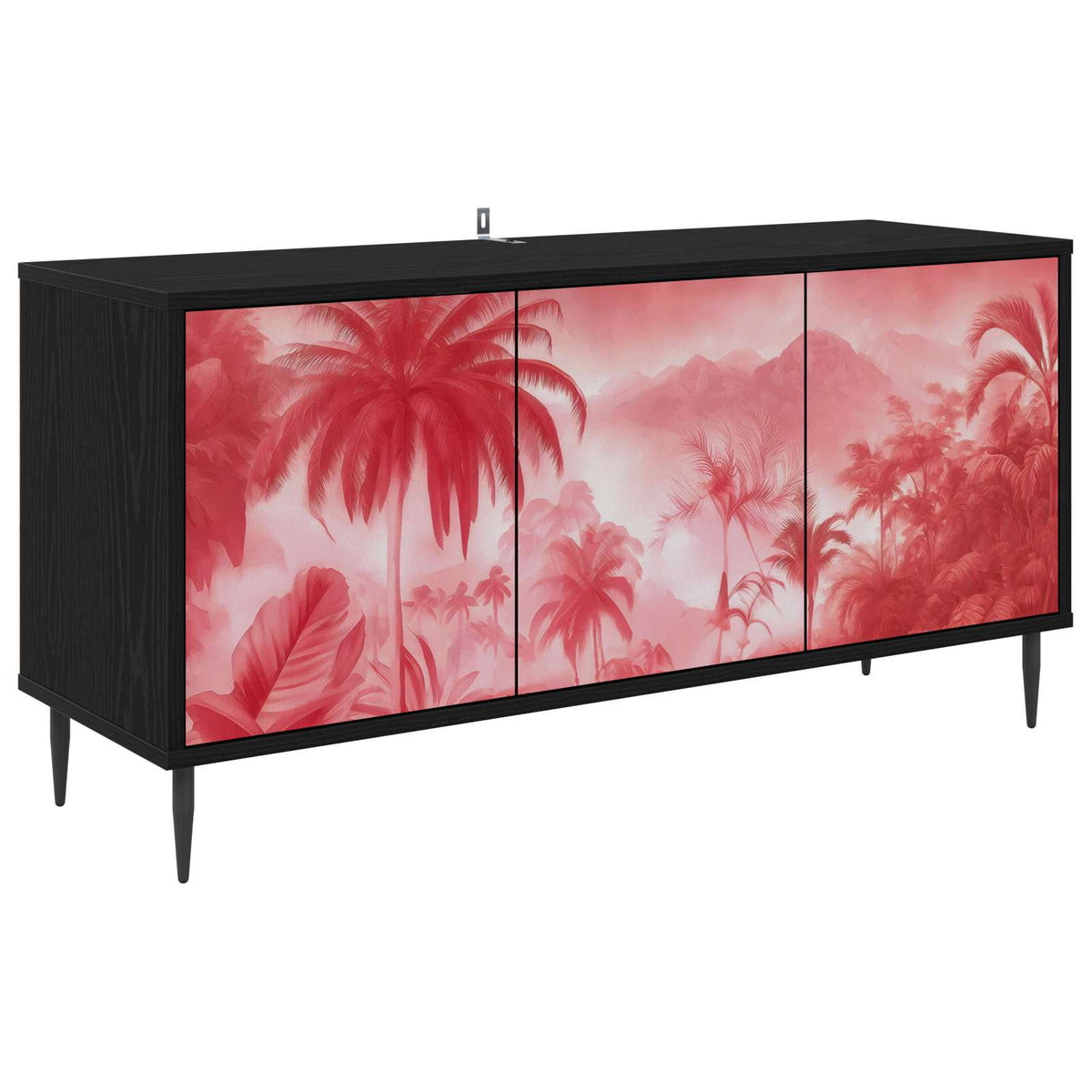 Tv-meubel AACHEN 102 x 33 x 51 cm Zwart eiken Bewerkt hout is nu te koop bij PeponiXL, paradijselijk wonen!