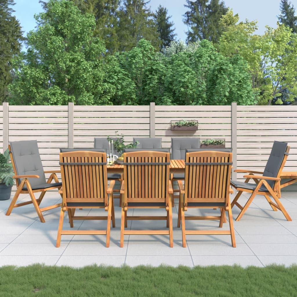 Tuinstoelen 8 st verstelbaar met kussens massief teakhout is nu te koop bij PeponiXL, paradijselijk wonen!