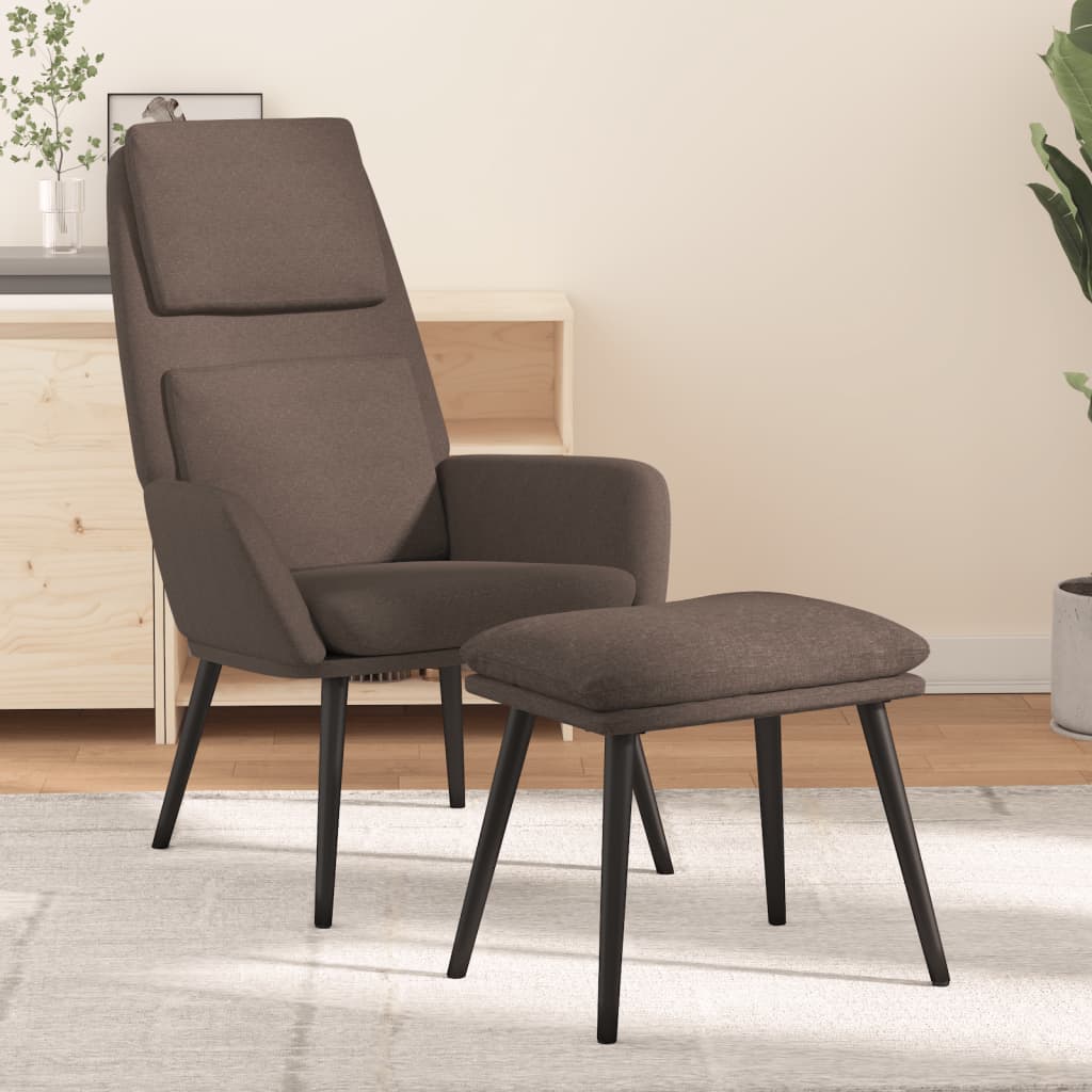 Relaxstoel met voetenbank stof taupe is nu te koop bij PeponiXL, paradijselijk wonen!