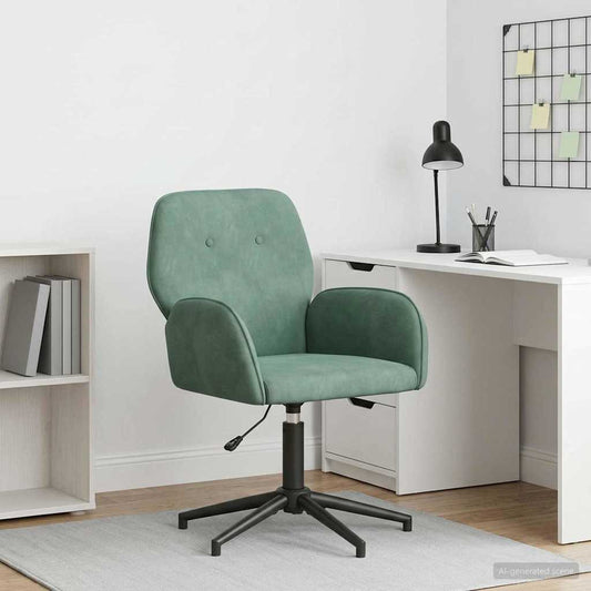 Draaischrijfstoel 54 x 55 x 90 cm Zeegroen fluweel is nu te koop bij PeponiXL, paradijselijk wonen!