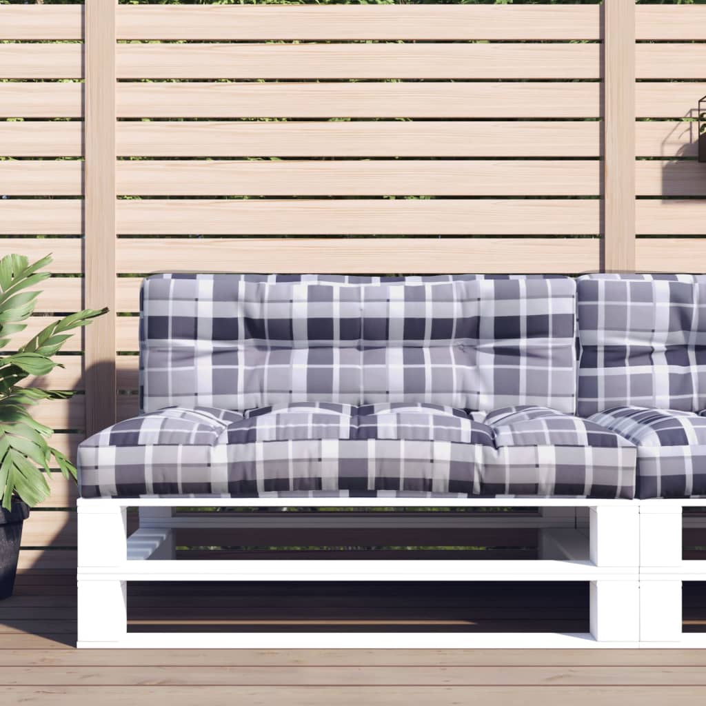 Palletkussen 120x40x12 cm stof ruitpatroon grijs is nu te koop bij PeponiXL, paradijselijk wonen!