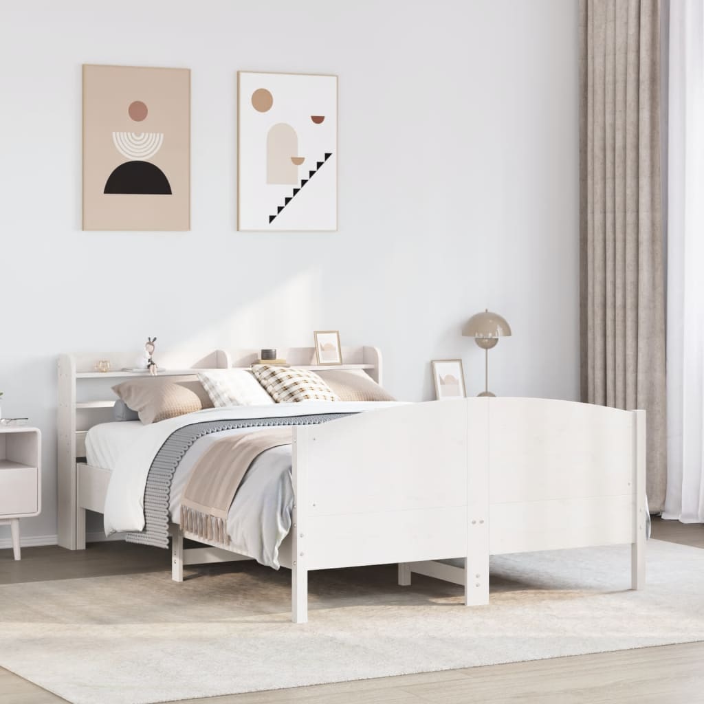 Bedframe zonder matras massief grenenhout wit 150x200 cm is nu te koop bij PeponiXL, paradijselijk wonen!