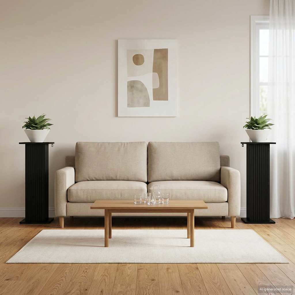 Plantenstandaard 2 pcs Zwart 30,5 x 30 x 80,5 cm Bewerkt hout is nu te koop bij PeponiXL, paradijselijk wonen!