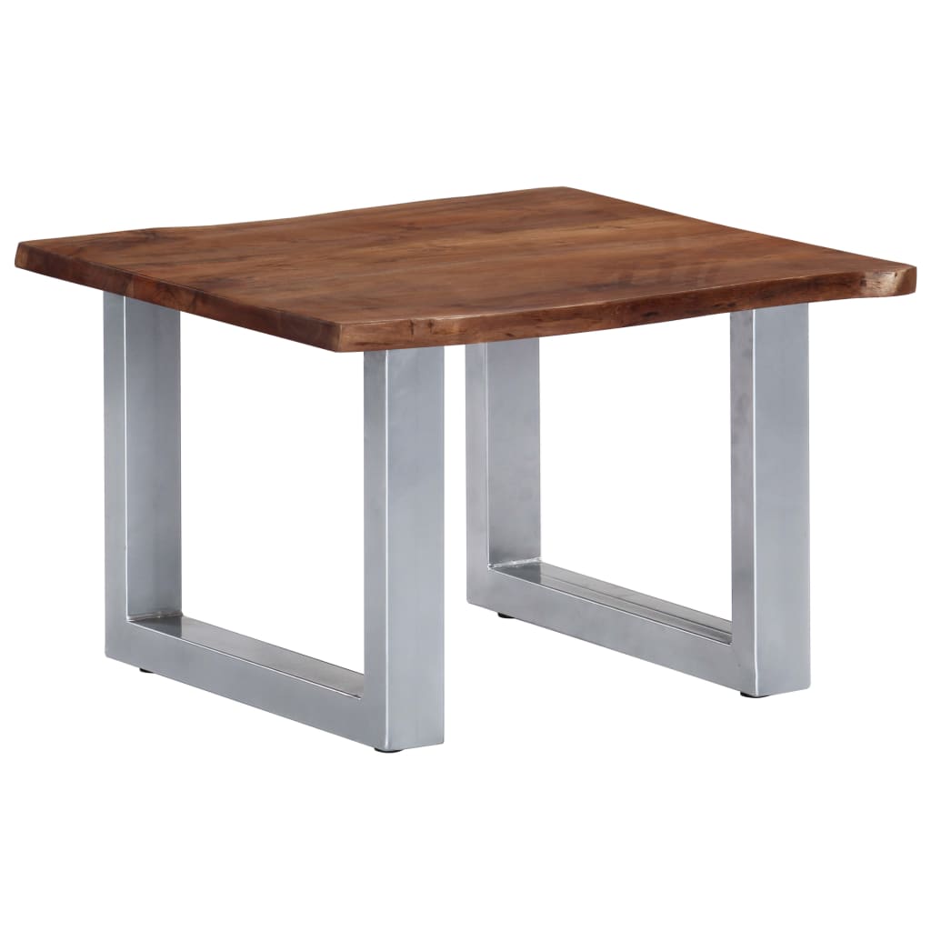 Salontafel met natuurlijke randen 60x60x40 cm acaciahout is nu te koop bij PeponiXL, paradijselijk wonen!