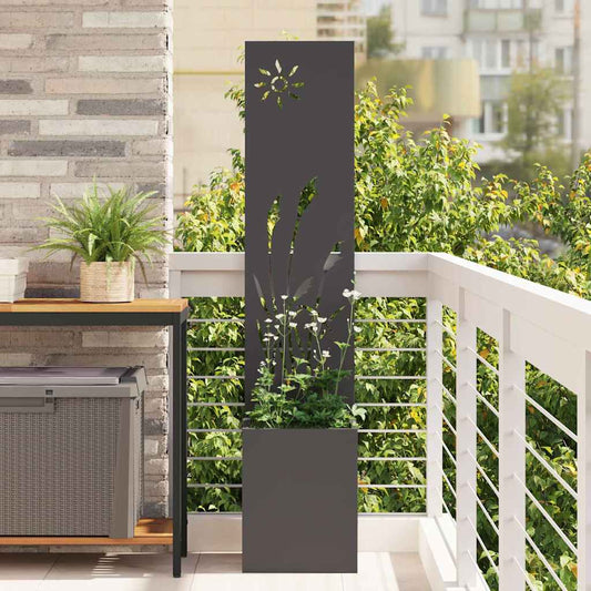 Tuin Privacy Screen Zwart 32 x 150 cm Koudgewalst staal is nu te koop bij PeponiXL, paradijselijk wonen!