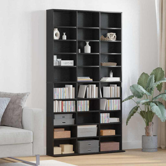 CD Kast met plank Zwart Eiken 101 x 23 x 177,5 cm Bewerkt hout is nu te koop bij PeponiXL, paradijselijk wonen!