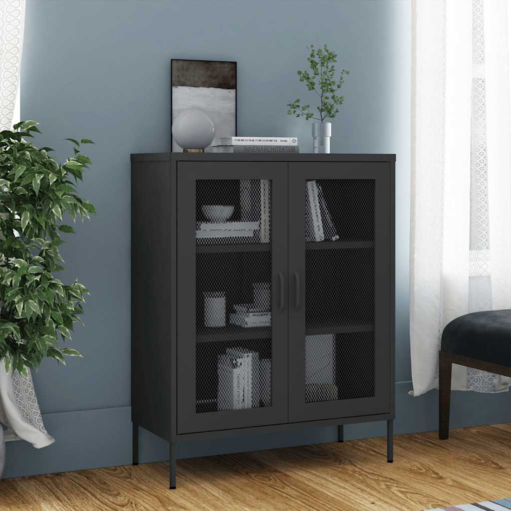 Opbergkast 80x35x101,5 cm staal antracietkleurig is nu te koop bij PeponiXL, paradijselijk wonen!