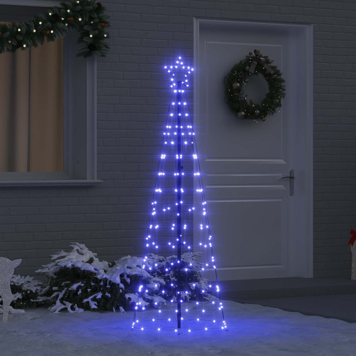LED Kerstboom met Grondspiesjes met 390 LED Blauw 250 cm IJzer is nu te koop bij PeponiXL, paradijselijk wonen!