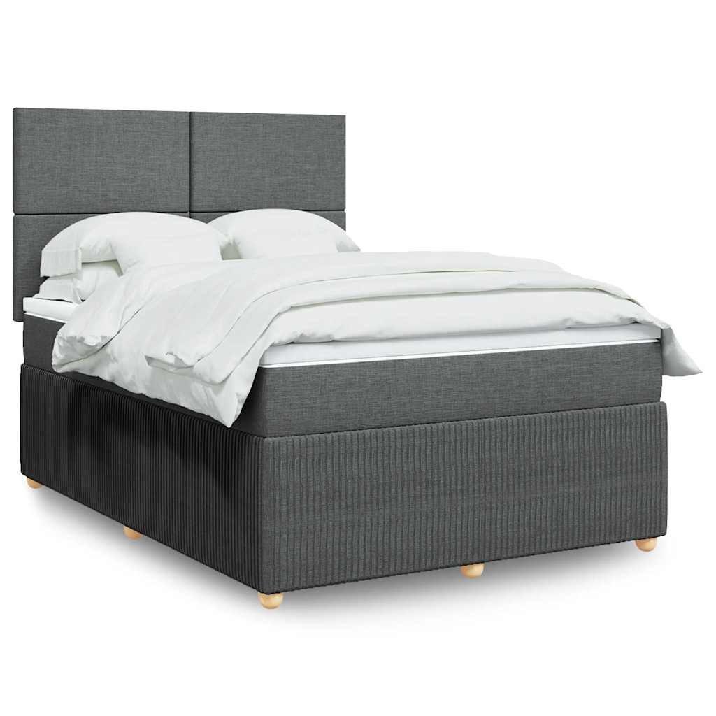 Boxspring met matras stof donkergrijs 140x190 cm is nu te koop bij PeponiXL, paradijselijk wonen!
