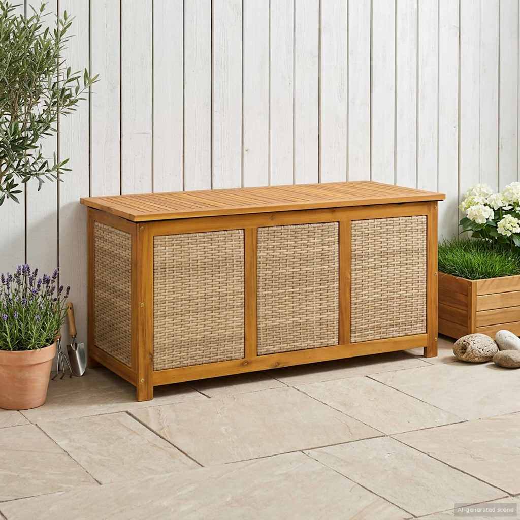 Tuinopslagdoos 185 L Massief Acaciahout 113 x 50 x 56 cm Beige is nu te koop bij PeponiXL, paradijselijk wonen!
