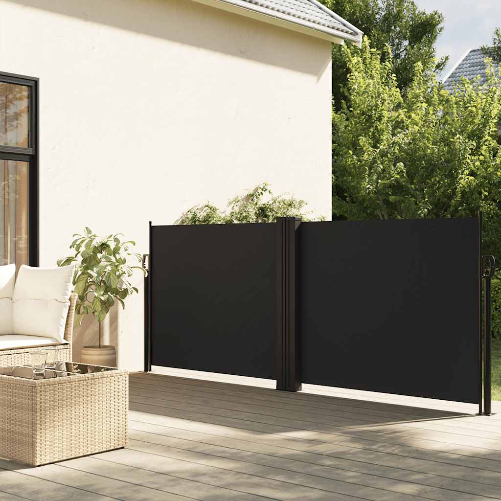 Windscherm uittrekbaar 120x600 cm zwart is nu te koop bij PeponiXL, paradijselijk wonen!