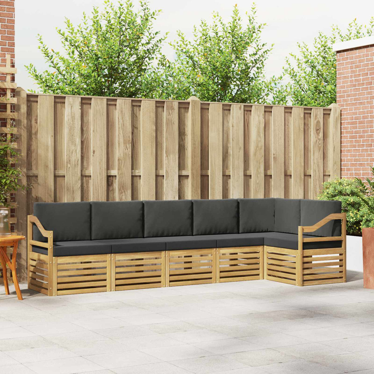 Buiten bankenset 6 pcs Wit en antracietkleurig is nu te koop bij PeponiXL, paradijselijk wonen!