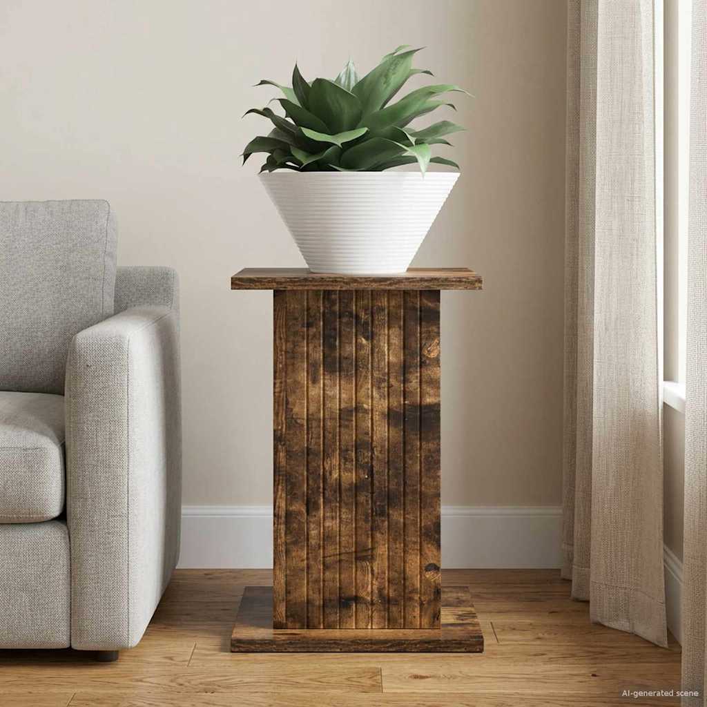 Plantenstandaard Gerookt eiken 30,5 x 30 x 43 cm Bewerkt hout is nu te koop bij PeponiXL, paradijselijk wonen!