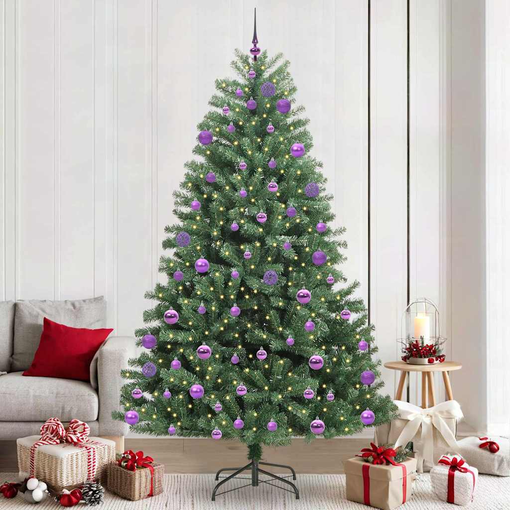 Kunstmatige Inklapbare Kerstboom Groen 240 cm PVC en Metaal is nu te koop bij PeponiXL, paradijselijk wonen!