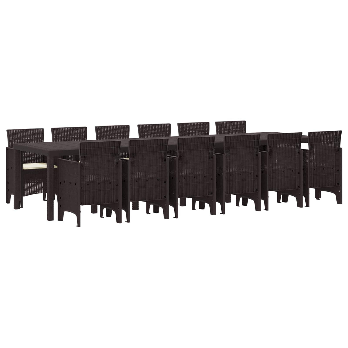 Tuin Eetset 13 pcs Bruin Polt riet is nu te koop bij PeponiXL, paradijselijk wonen!