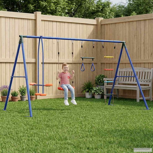 Buiten Schommelset Meerkleurig 330 x 185 x 185 cm Staal en PE is nu te koop bij PeponiXL, paradijselijk wonen!