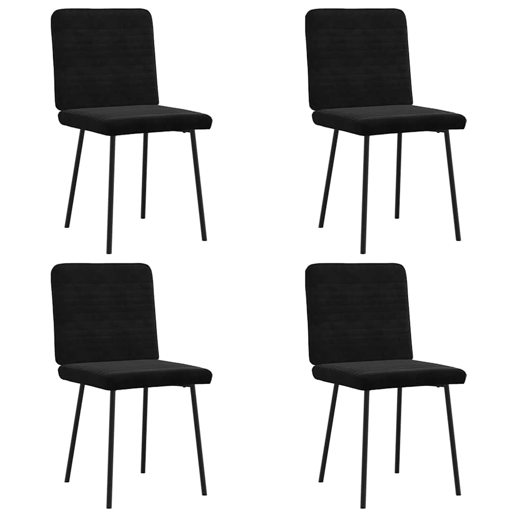 Eetkamerstoelen 4 st fluweel zwart is nu te koop bij PeponiXL, paradijselijk wonen!