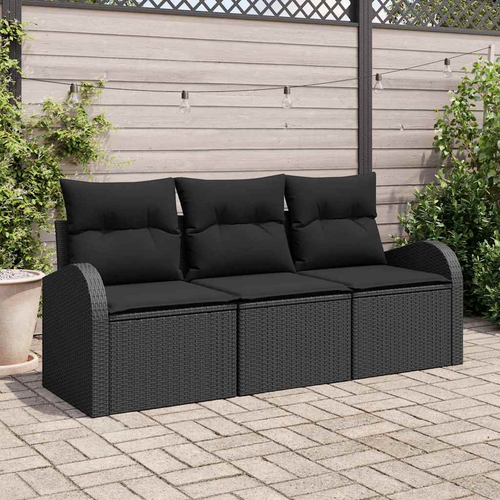 Tuin Sofa Set Zwart poly rattan is nu te koop bij PeponiXL, paradijselijk wonen!