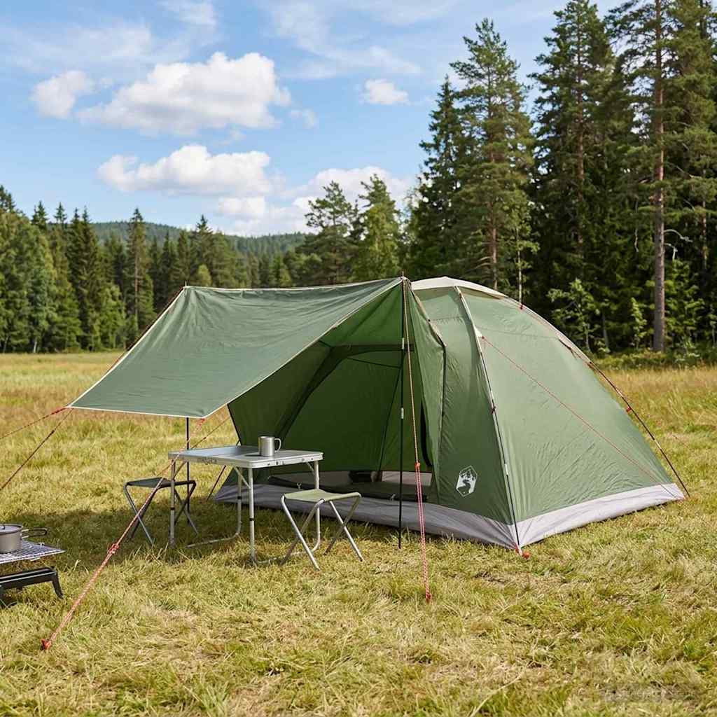 Kamperen tent met dak Groen 6-persoons Polyester en staal is nu te koop bij PeponiXL, paradijselijk wonen!