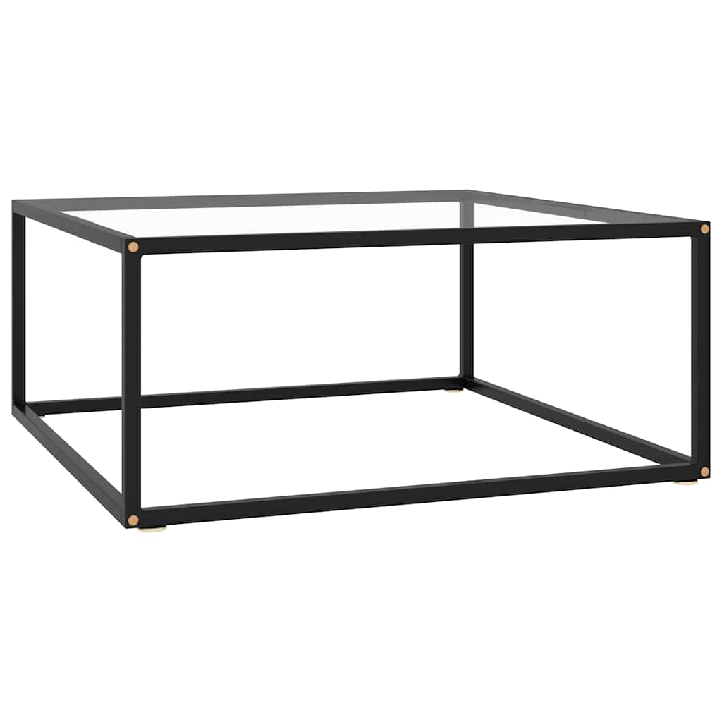 Salontafel met gehard glas 80x80x35 cm zwart is nu te koop bij PeponiXL, paradijselijk wonen!