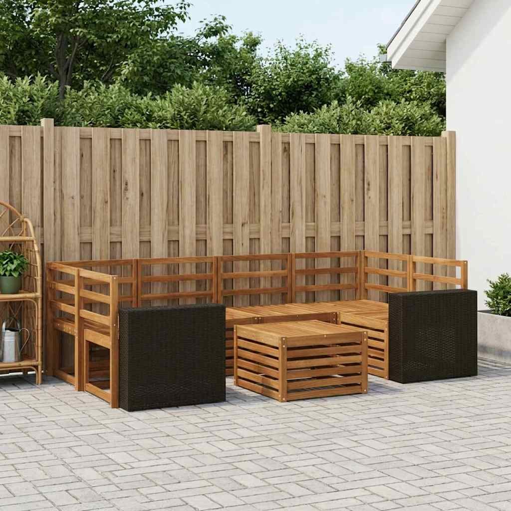 Buiten bankenset 7 pcs Naturel Massief Acaciahout is nu te koop bij PeponiXL, paradijselijk wonen!