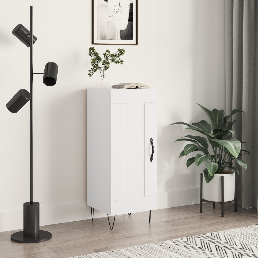Dressoir 34,5x34x90 cm bewerkt hout hoogglans wit is nu te koop bij PeponiXL, paradijselijk wonen!