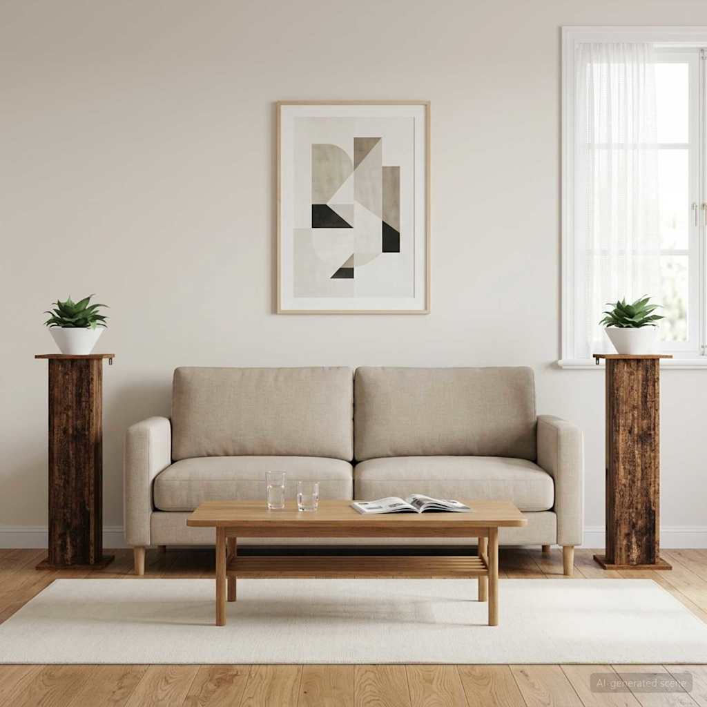 Plantenstandaard 2 pcs Oud hout 30,5 x 30 x 100,5 cm is nu te koop bij PeponiXL, paradijselijk wonen!