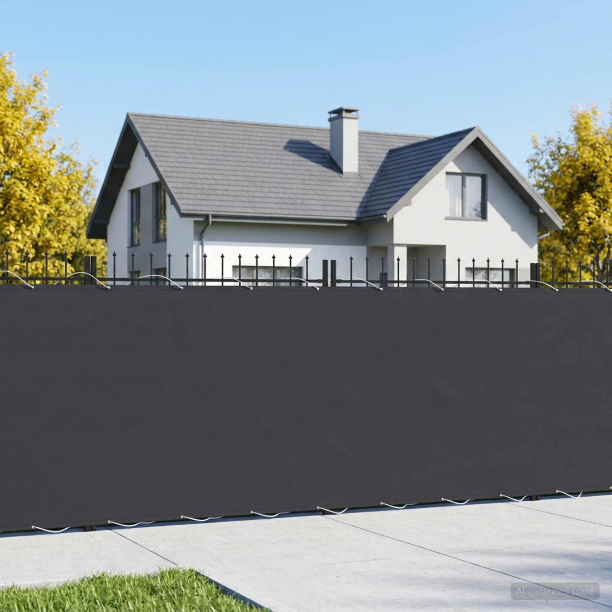 Balkon Privacy Scherm 1,8 x 25 m Stof met PU-coating Zwart is nu te koop bij PeponiXL, paradijselijk wonen!