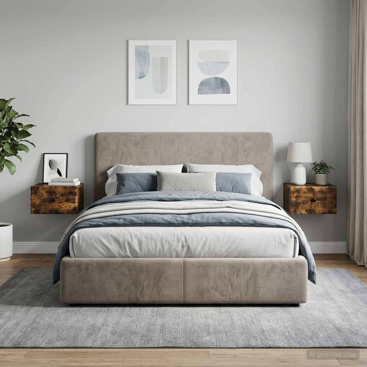 Wandbeugel Bedkast 2 pcs Gerookt eiken 34,5 x 33 x 20 cm is nu te koop bij PeponiXL, paradijselijk wonen!