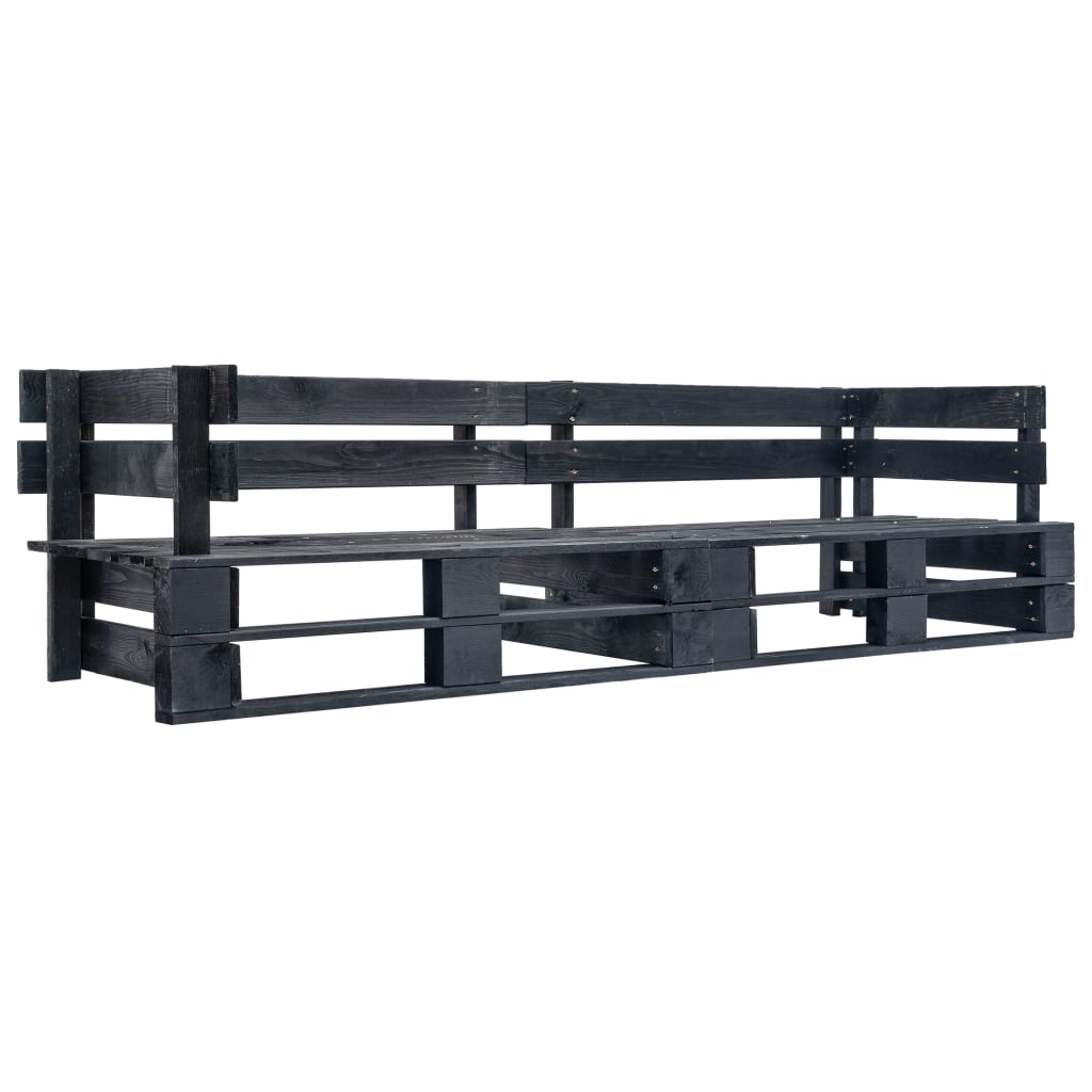 Tuinbank 2-zits pallet hout zwart is nu te koop bij PeponiXL, paradijselijk wonen!