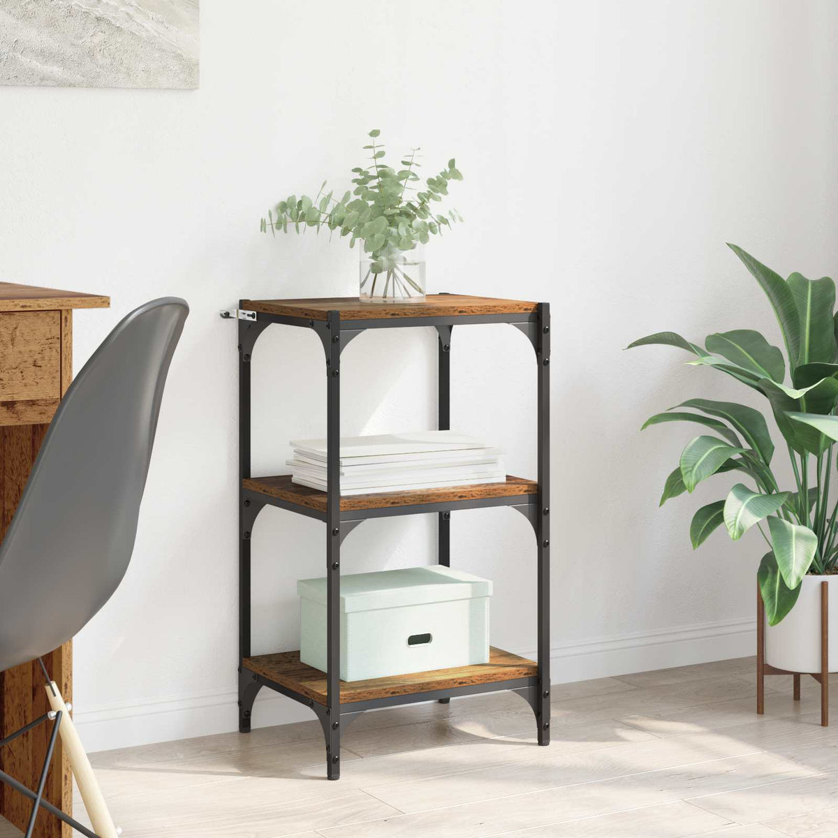 Boekenkast Oud hout 40 x 33 x 70,5 cm Gemonteerd hout en ijzer is nu te koop bij PeponiXL, paradijselijk wonen!