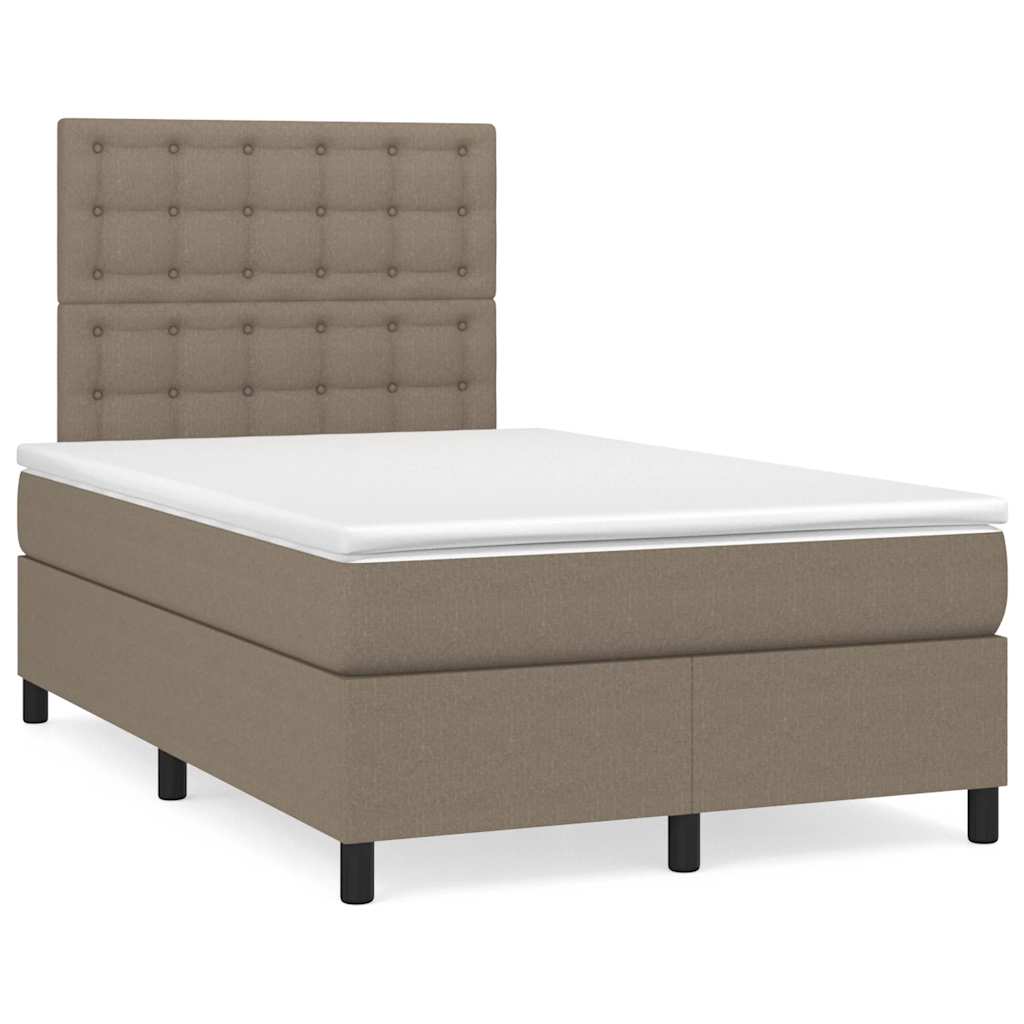 Boxspring met matras en LED stof taupe 120x190 cm is nu te koop bij PeponiXL, paradijselijk wonen!
