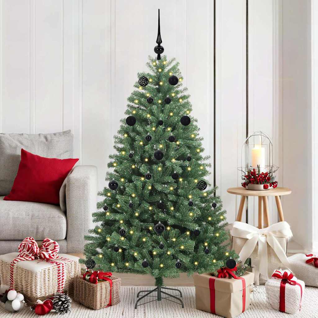 Kunstmatige Inklapbare Kerstboom Groen 150 cm PVC en Metaal is nu te koop bij PeponiXL, paradijselijk wonen!