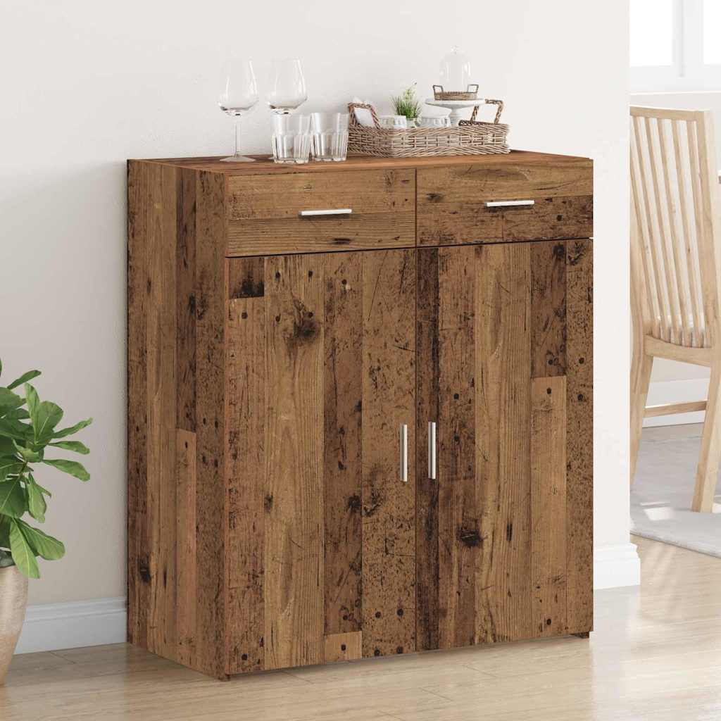 Opbergkast met lade Oud hout 80 x 42,5 x 93,5 cm Bewerkt hout is nu te koop bij PeponiXL, paradijselijk wonen!